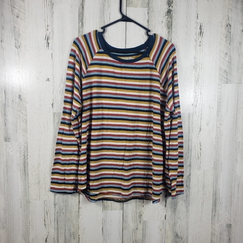 time and tru colorful striped long sleeve shirt women's plus size XXXL